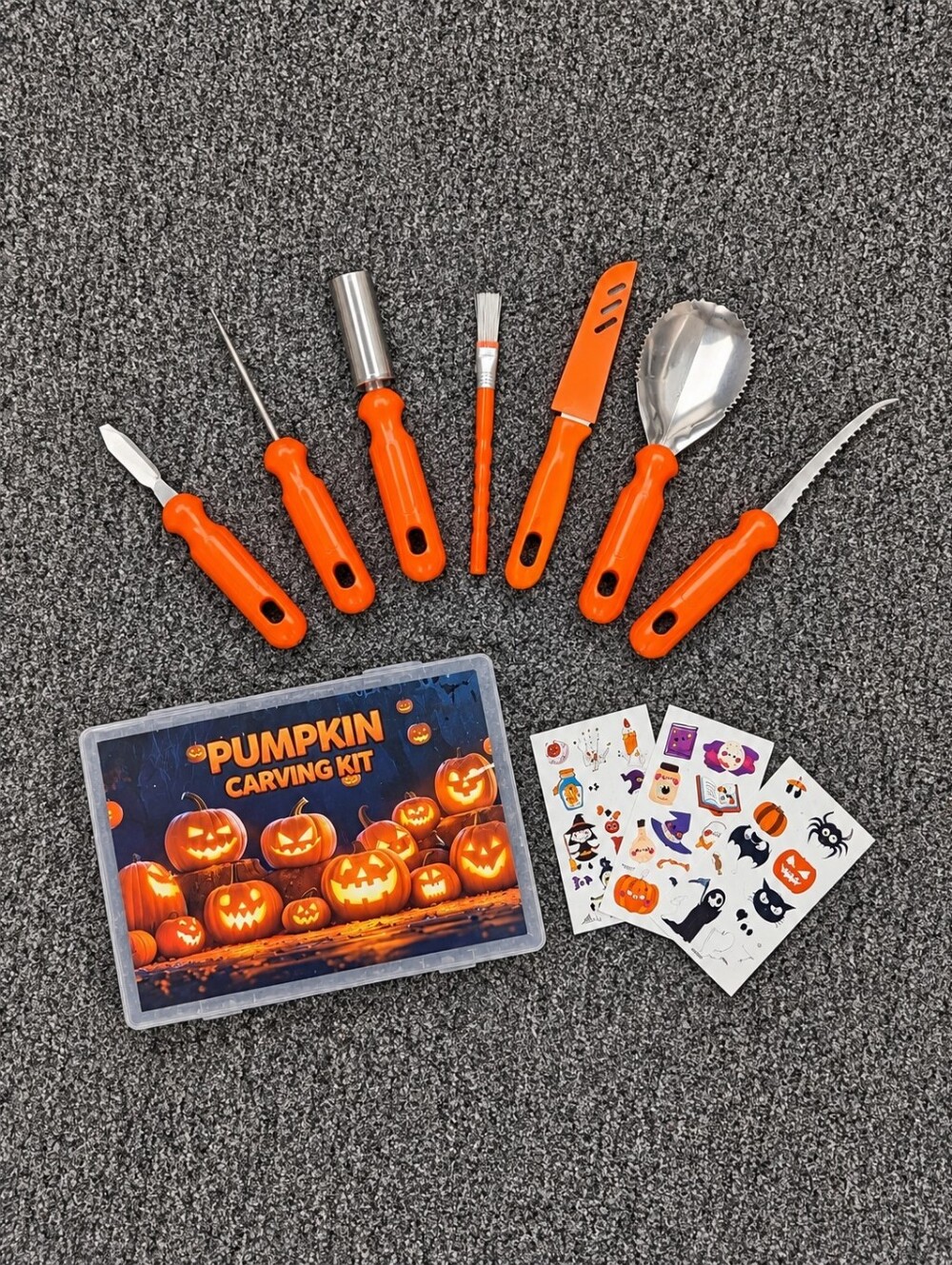 Pumpkin Carving Kit with Halloween Tattoos